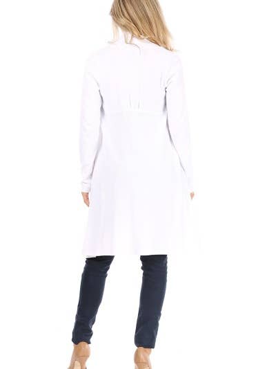 Chris & Carol Apparel - Vendita all'ingrosso Cardigan - Donna - X211256C - Cardigan drappeggiato Plus Size con schienale plissettato