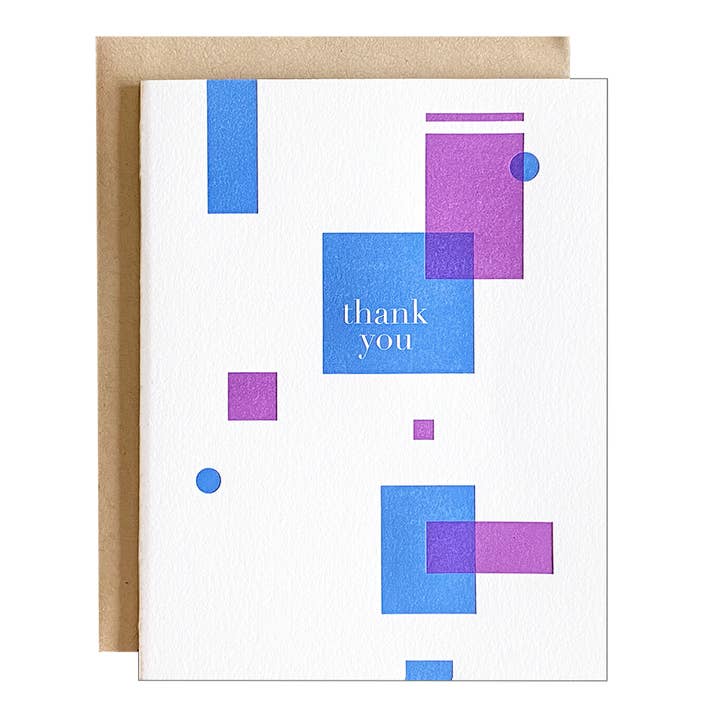 Cartão de agradecimento moderno por atacado de Navy Midnight Press