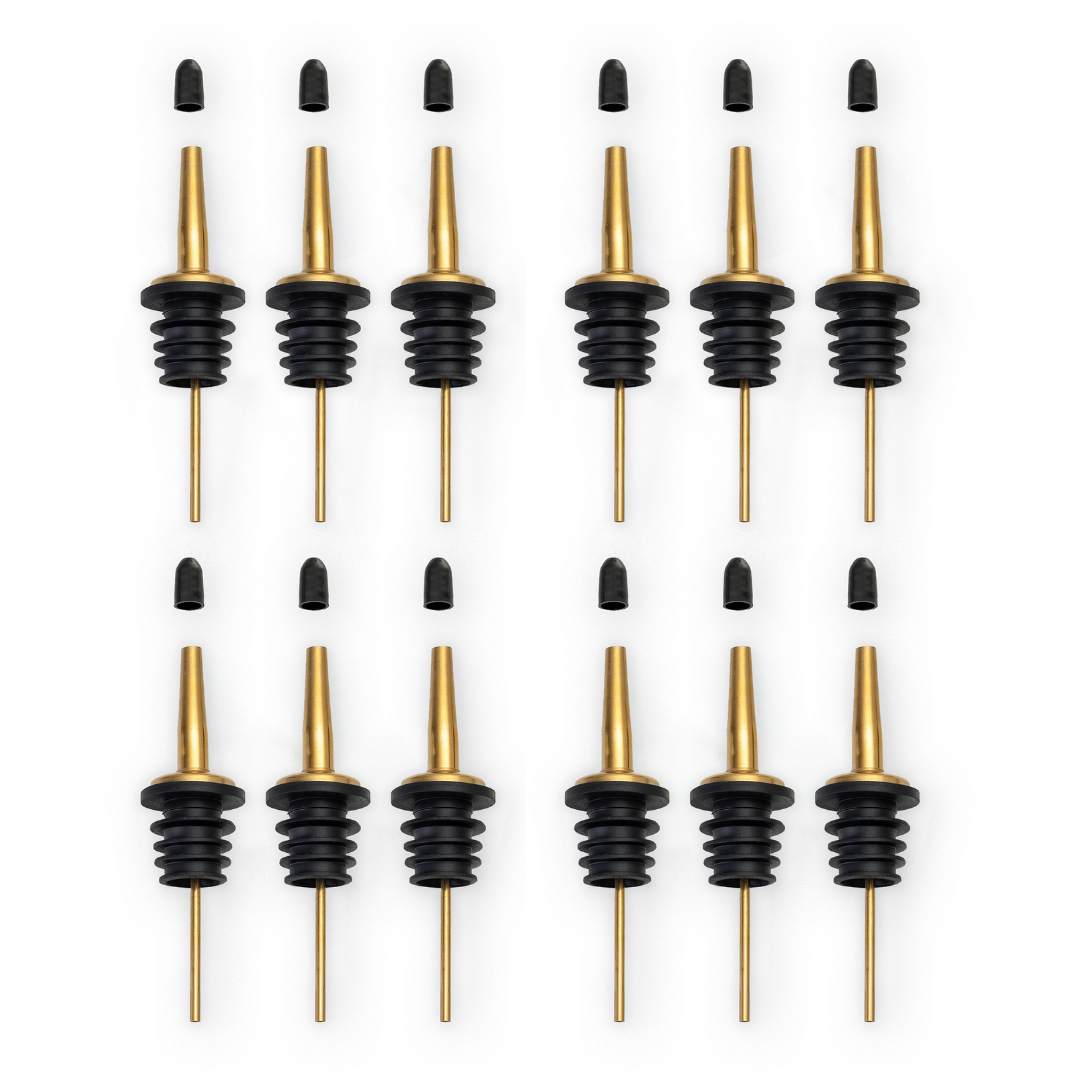 A Bar Above - Wholesale Bar Tool - Pour Spouts, Set of 6 Bottle Pourers - Gold10