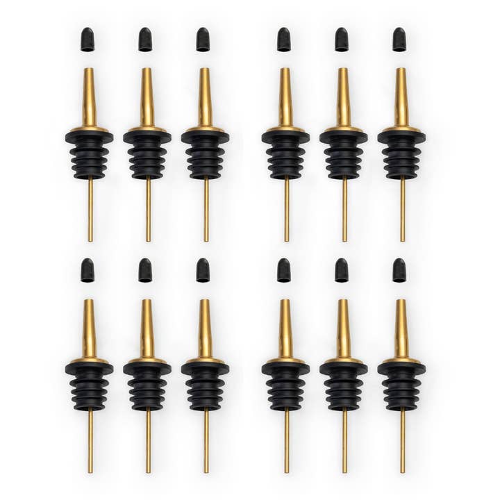 A Bar Above - Wholesale Bar Tool - Pour Spouts, Set of 6 Bottle Pourers - Gold10