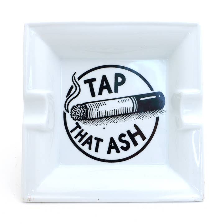 Cenicero de cerámica "Tap That Ash", regalo para fumador para venta al por mayor de Lenny Mud