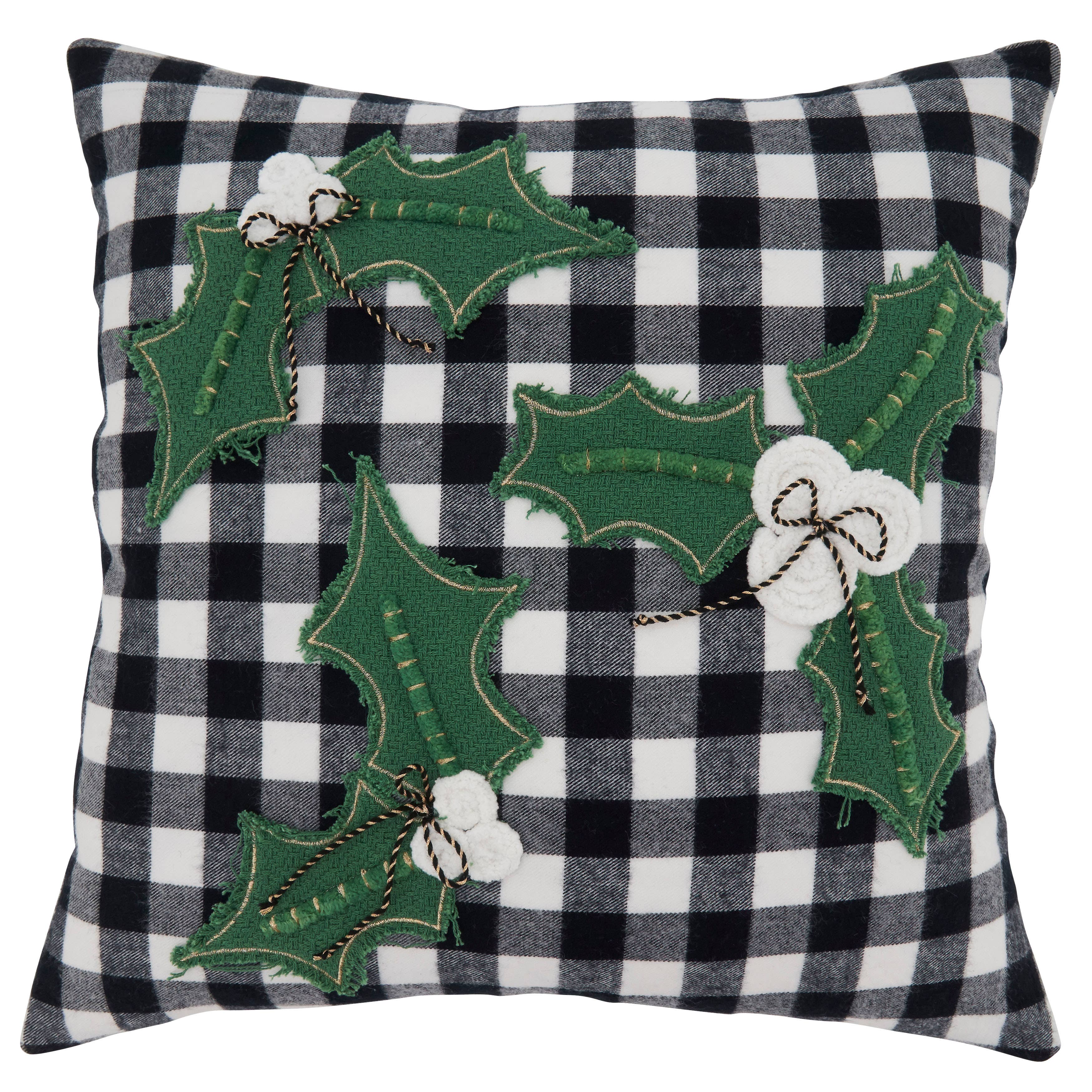 Nero/Bianco Cuscino Holly Appliqué Buffalo in tartan in vendita all'ingrosso su Faire0
