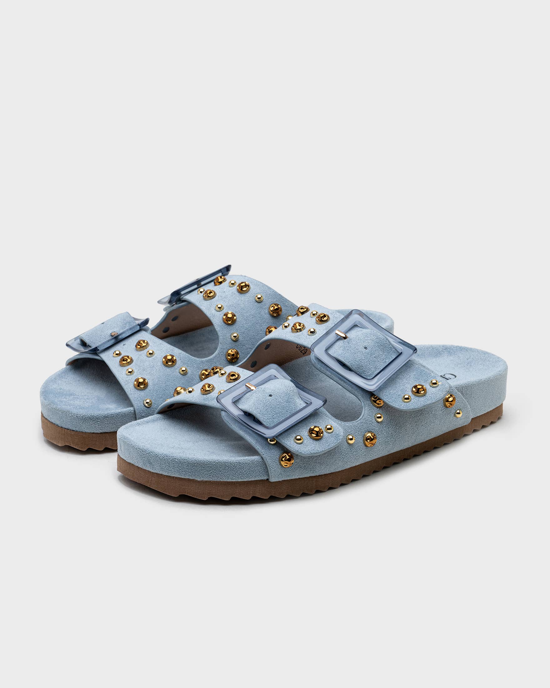 CEREZA - Wholesale Flats - Women's - Double-strap Sandals with Studs4