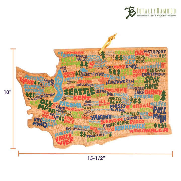 Totally Bamboo - Wholesale Cutting Board - Washington Cutting Board with Artwork by Wander on Words™6