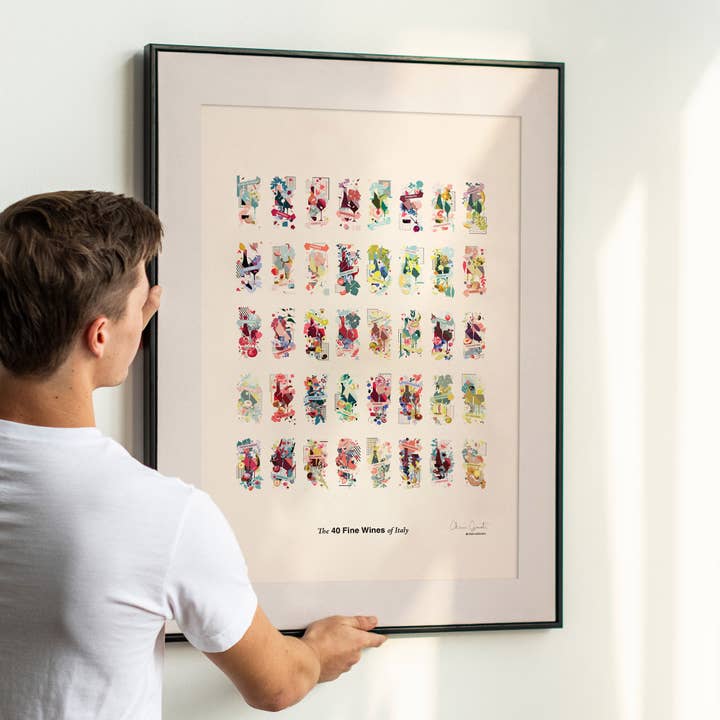 40 Italian Wines/Poster for wholesale by Addvent Italy