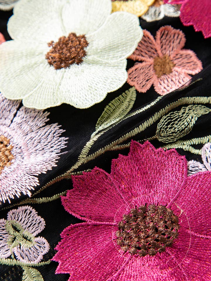 Color as pictures JK191Y Handmade Beaded Floral Embellished Rhinestone Jacket for wholesale on Faire8