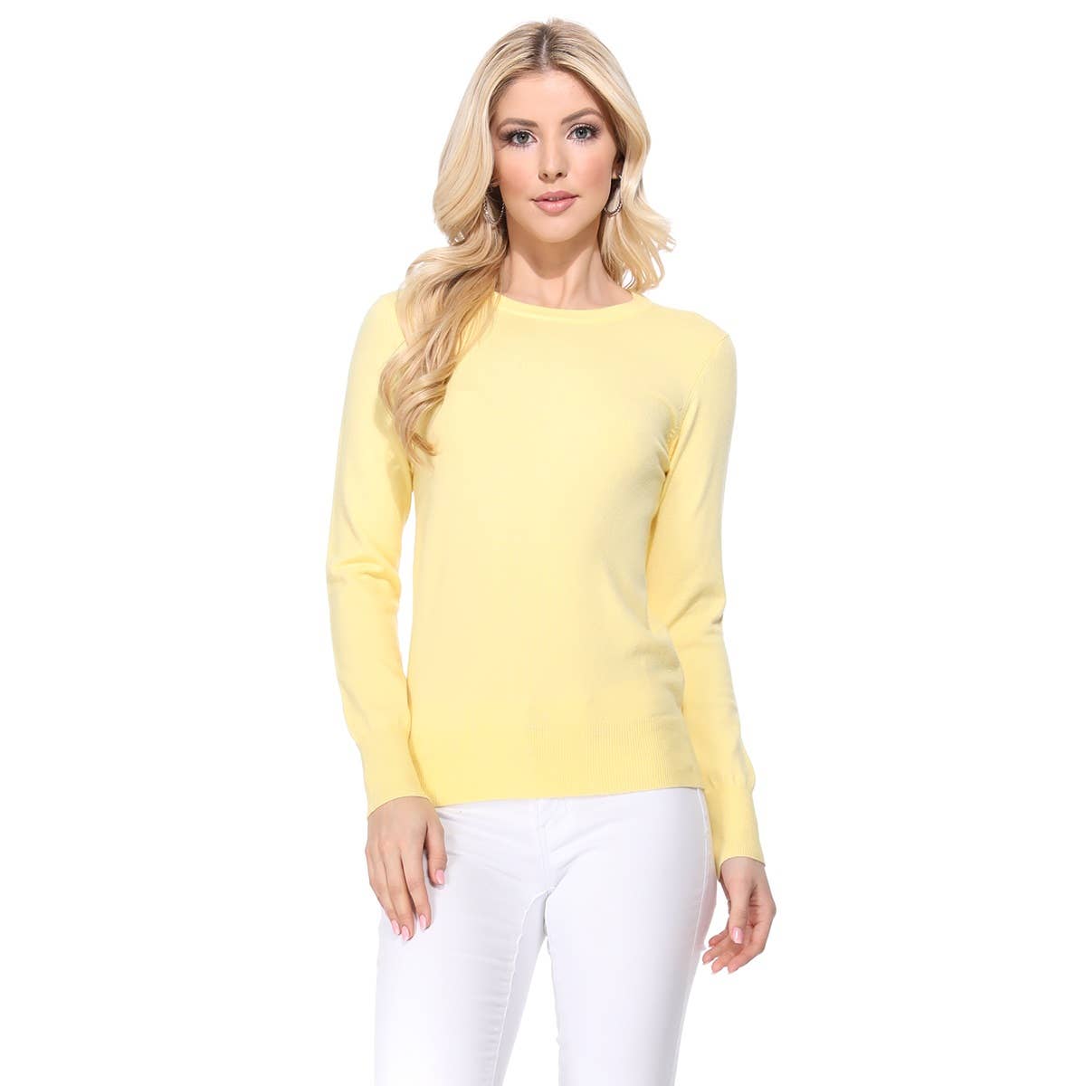 Mak – Engroshandel Pullover - Dame – Langærmet Crewneck blød strik sweater pullover MK55000