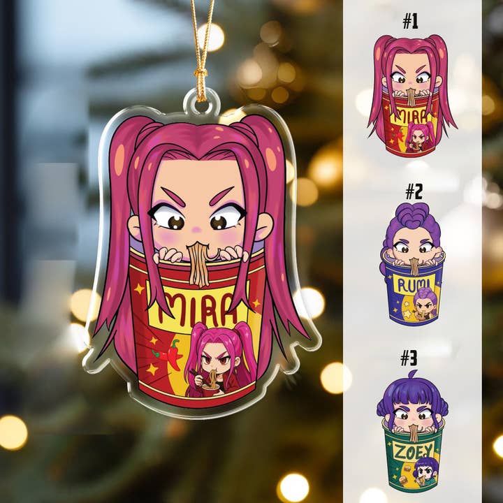 Embrova - Wholesale Ornament - Mira Rumi Zoey Acrylic Ornament, Demon Hunters Ornament3