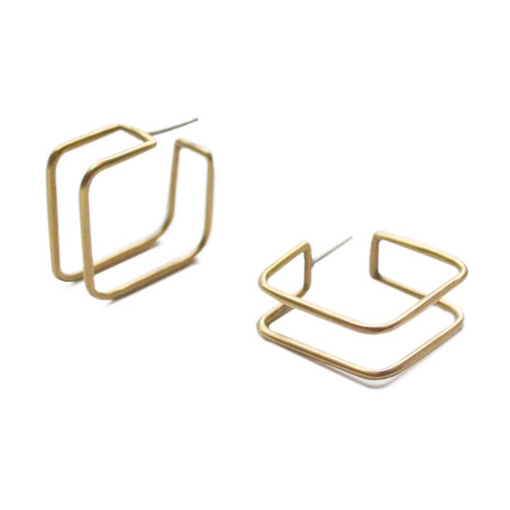Square Cage Hoops Small for wholesale by Natalie Joy