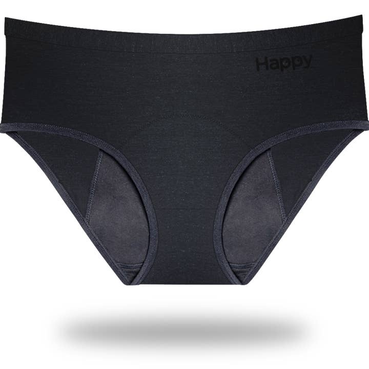 Kanta Active Midrise Period Underwear - Black for wholesale by Happy Natural Products