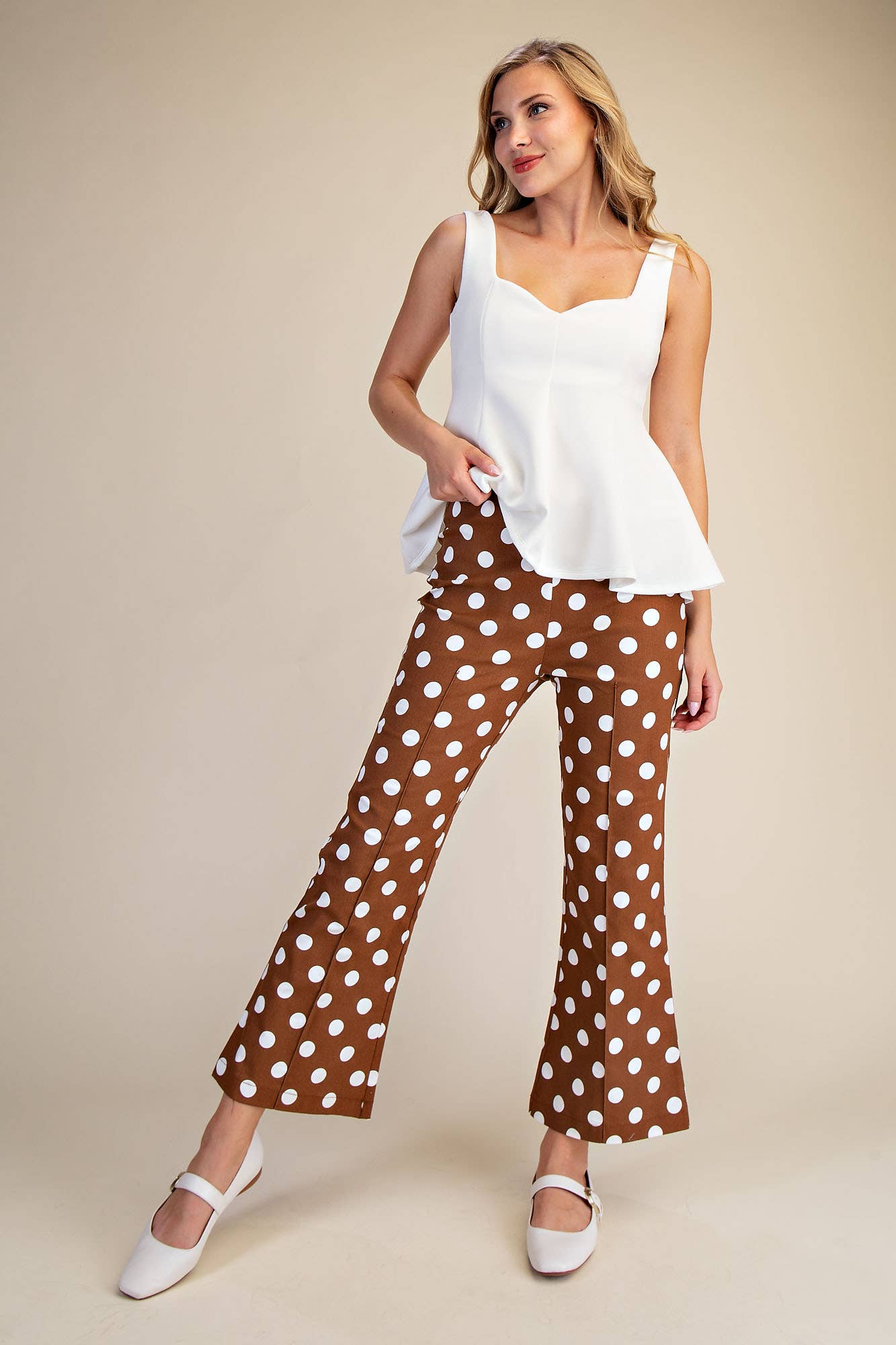 Glam - Wholesale Pants - Women's - Flare Crop Dot Pants9