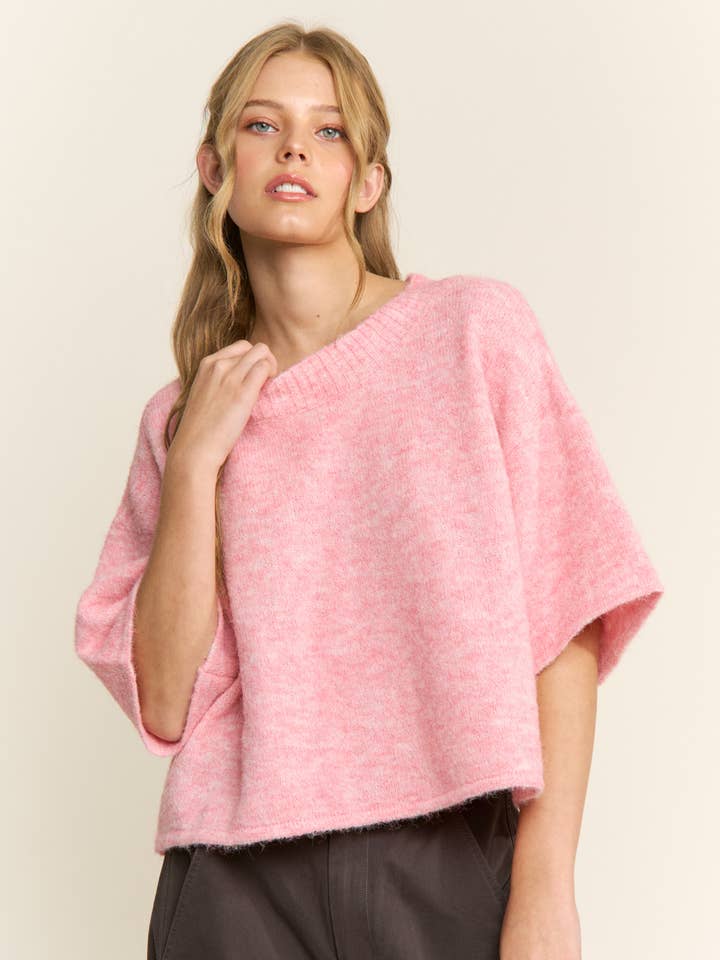 Soft Knit Cropped Sweater Top for wholesale by CANDESCENT