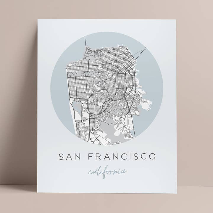 San Francisco, California Map Poster for wholesale by Backstory Map Co.