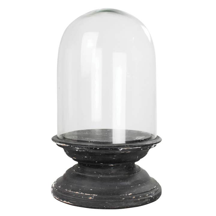 Arroyo Dome with Wood Base, Black - Lrg for wholesale by HomArt