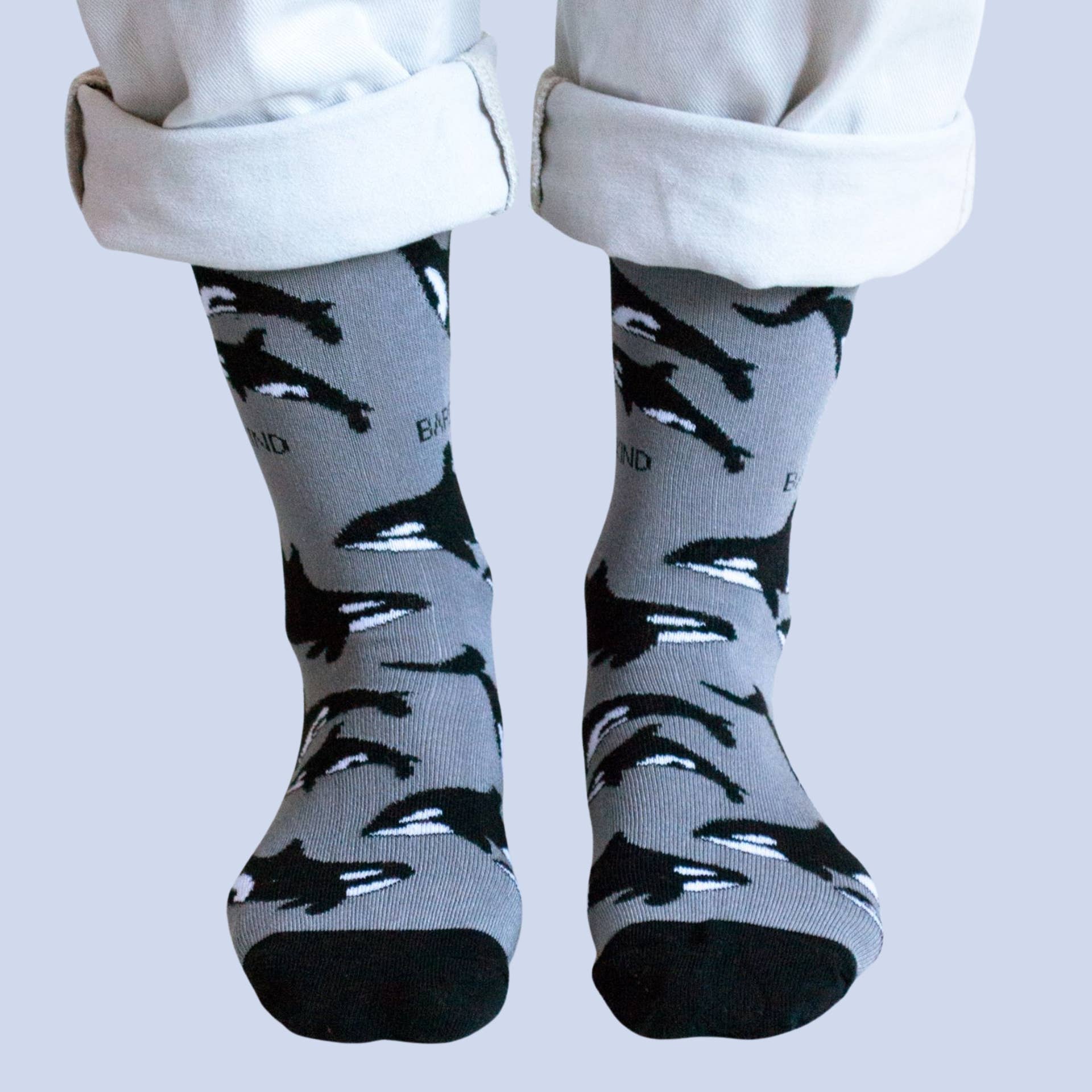 Bare Kind Socks – Großhandel Socken - Unisex – Orca-Socken | Bambussocken | Graue Socken | Ozeansocken5
