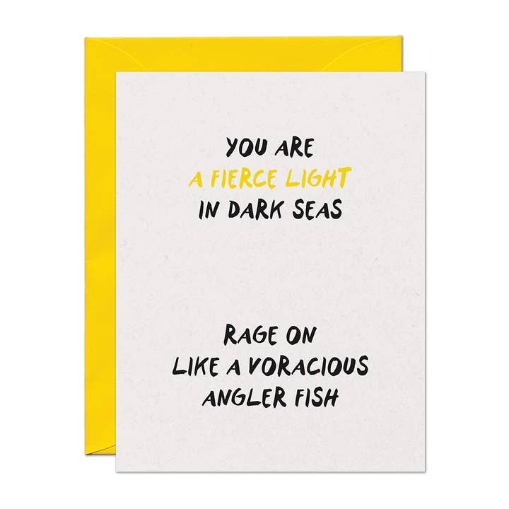 Fierce Angler Fish Encouragement Support Card (Copy) for wholesale by Warren Tales
