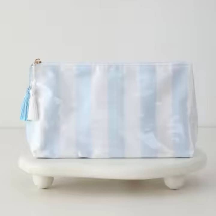 Waterproof Cosmetic Case PVC Make up Bag Seaside Stripes for wholesale by Southern My Sass