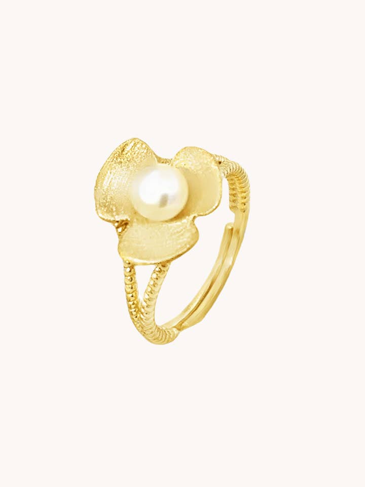 Bague Florale en Or à Large Feuille - Bijoux d'Automne, Inspiré par la Nature pour la vente par Gratinsta