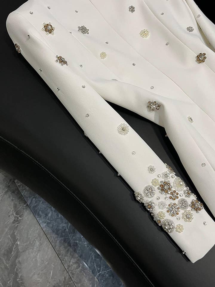 Sanyao Fashion - Wholesale Dress - Women's - SY381 Elegant Heavy Beaded Diamond Slim Fit Long Dress6