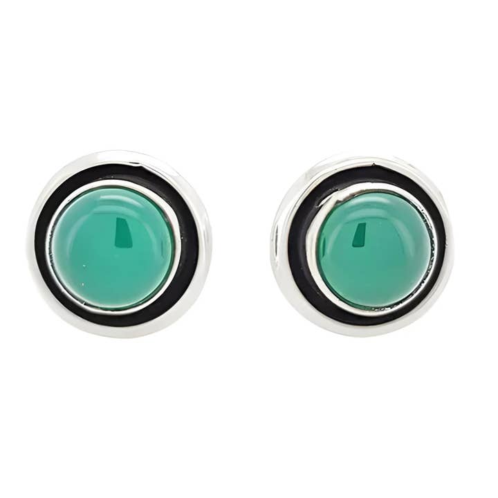 Grøn Onyx Sølv Øreringe for engroshandel hos Amberman