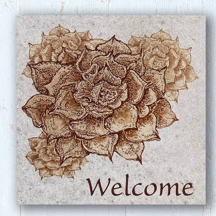 Art de jardin | Piquet de jardin | Groupe succulent | 4 « x4" pour la vente par Art of the Tile