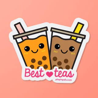 Adhesivo Boba Best-Teas (naranja y marrón) para venta al por mayor de Pals & Co.