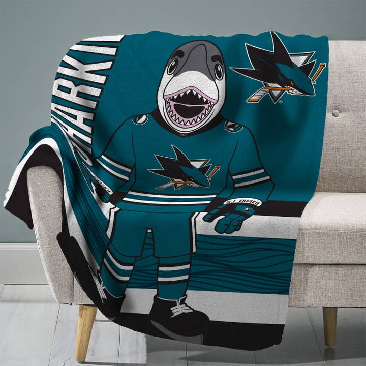Uncanny Brands - Wholesale Throw Blanket - Sleep Squad San Jose Sharks SJ Sharkie 60” x 80” Blanket