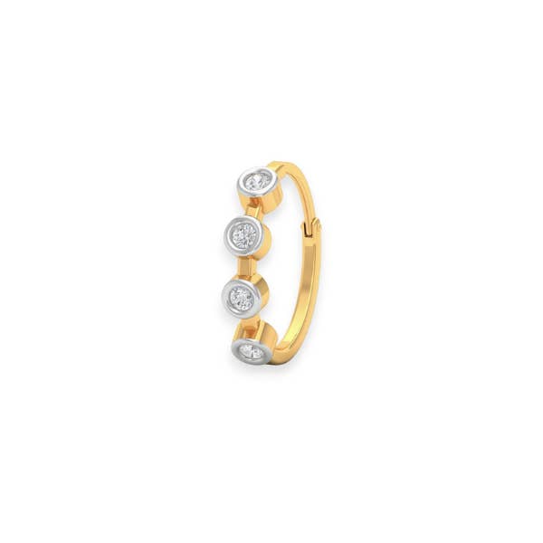 Triple C Diamonds - Wholesale Multi-Stone Ring - 18K Solid Gold Four Bezel Setting Diamond Nose Ring