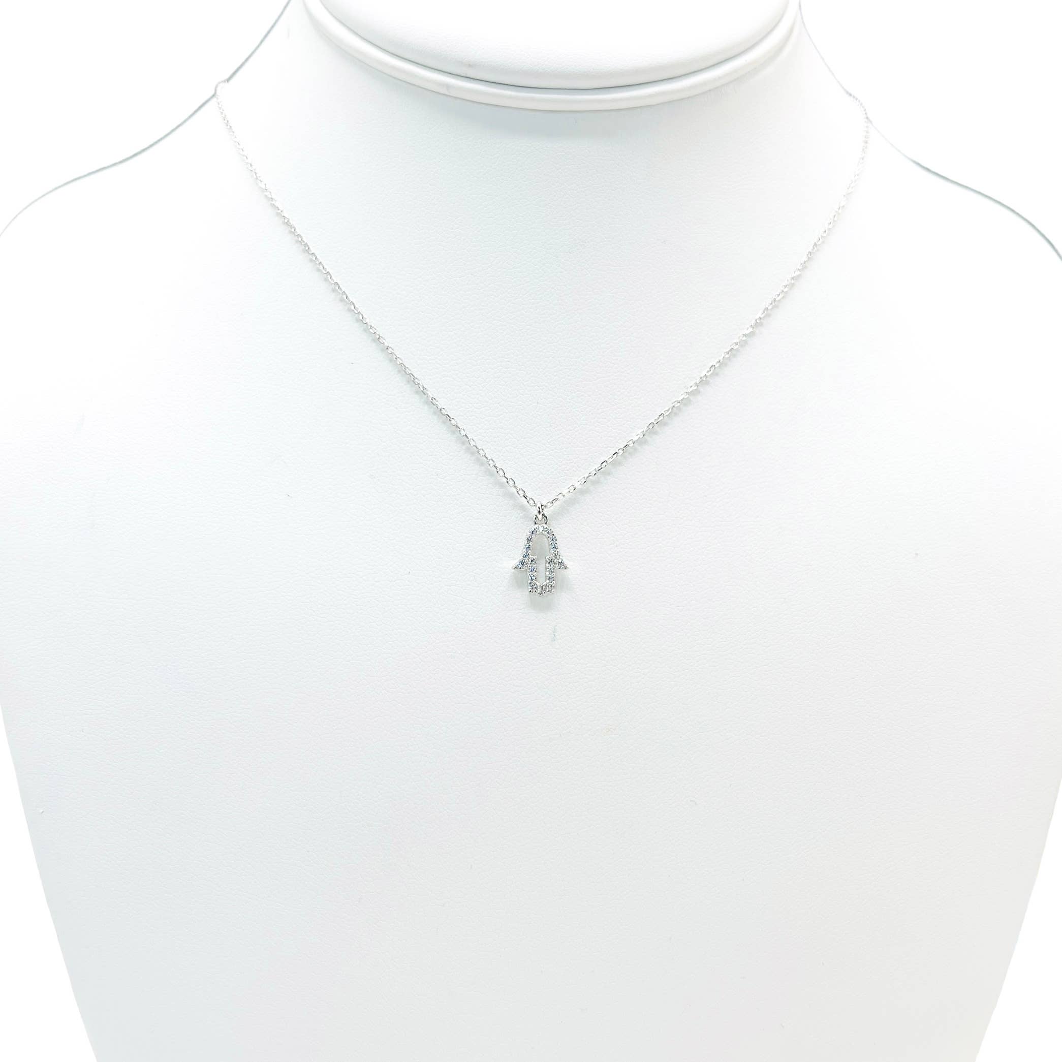 Loli - Wholesale Pendant/Charm Necklace - 925 Sterling Silver Dainty Hamsa Evil Eye Necklace7