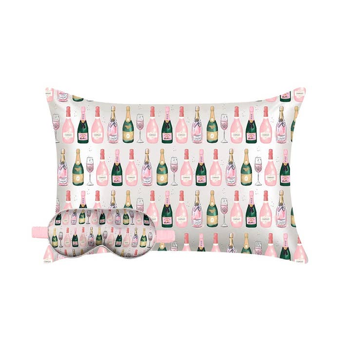 Hang Accessories - Wholesale Sleep/Eye Mask - Champagne Satin Eye Mask & Satin Pillowcase Set