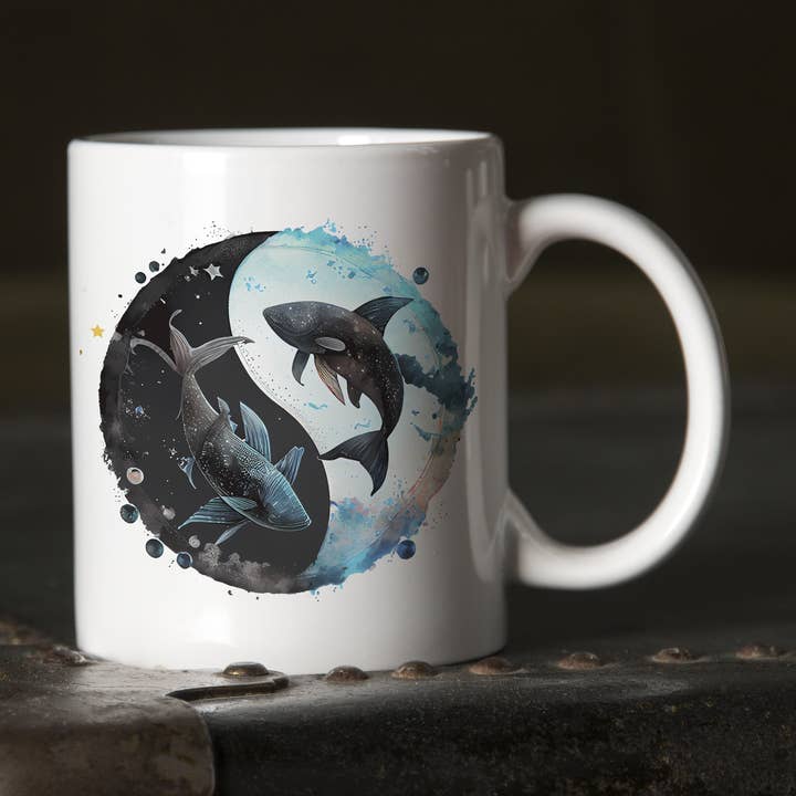 Tazza da caffè Pesci con motivo zodiacale, perfetta per gli amanti dell'astrologia! per la vendita all'ingrosso da parte di Celestia Libra Creative