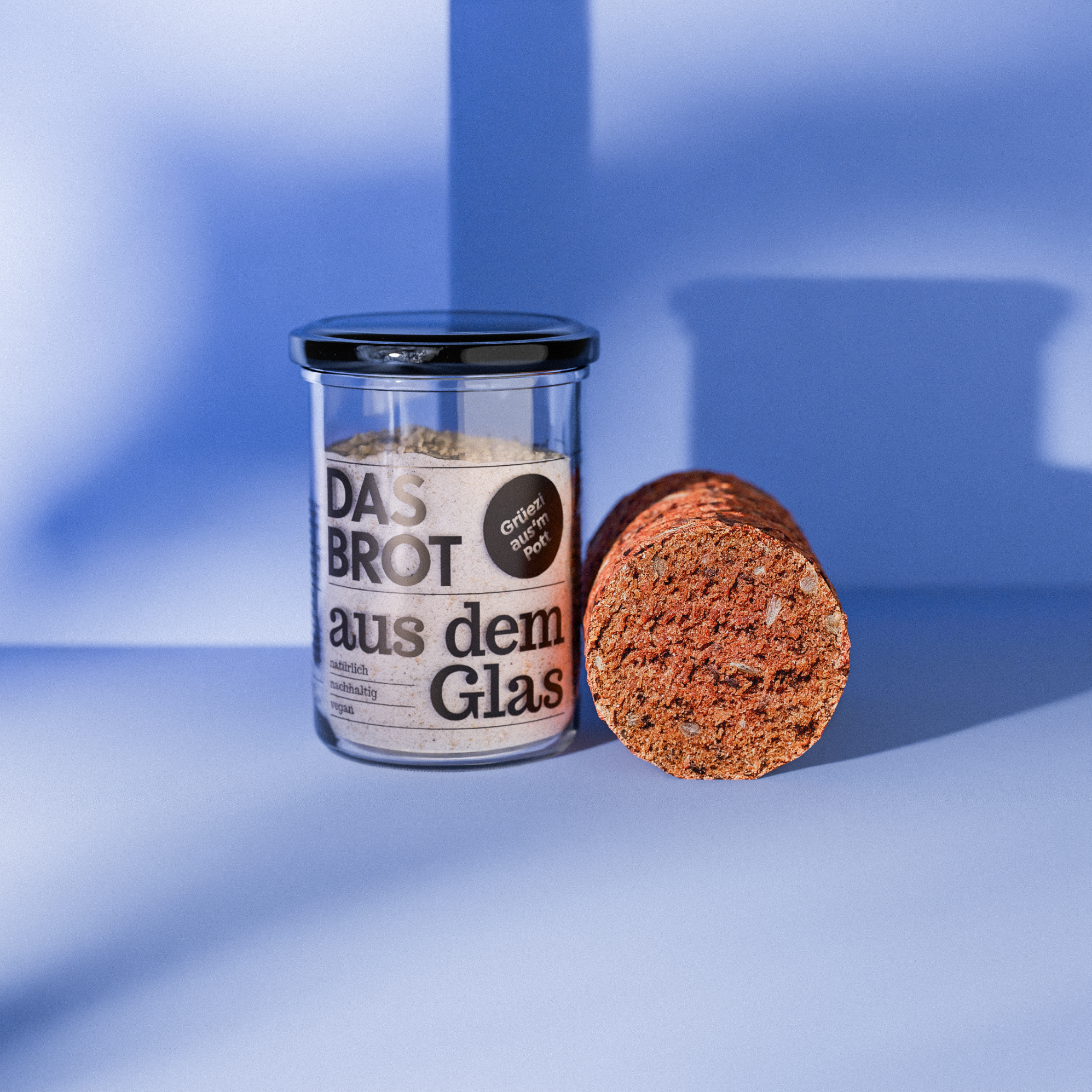 brotstoff – Großhandel Brotbackmischungen – Brotbackmischung im Glas "Grüezi aus'm Pott" 200 g0