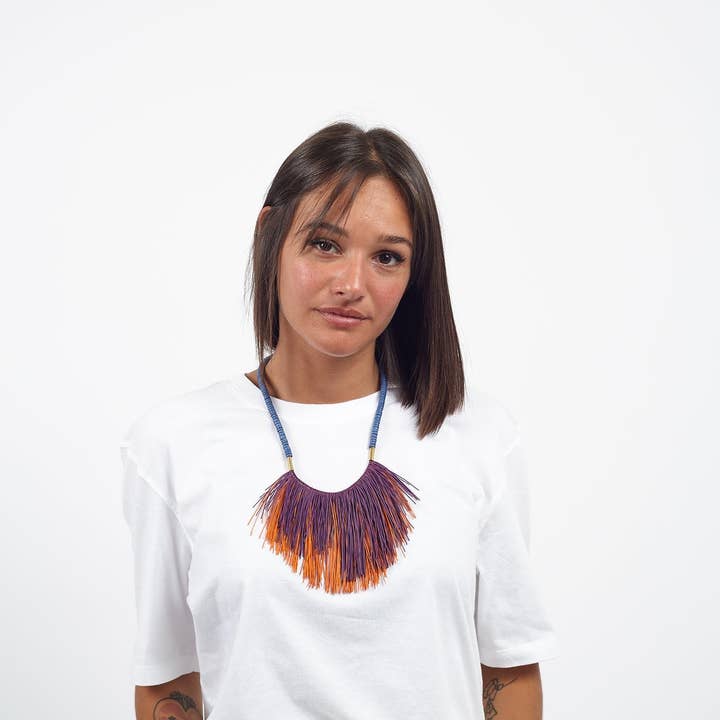 Bijondo - Vendita all'ingrosso Collane di perline/perle - Collana artigianale boho legno e caucciù Notre Dame4