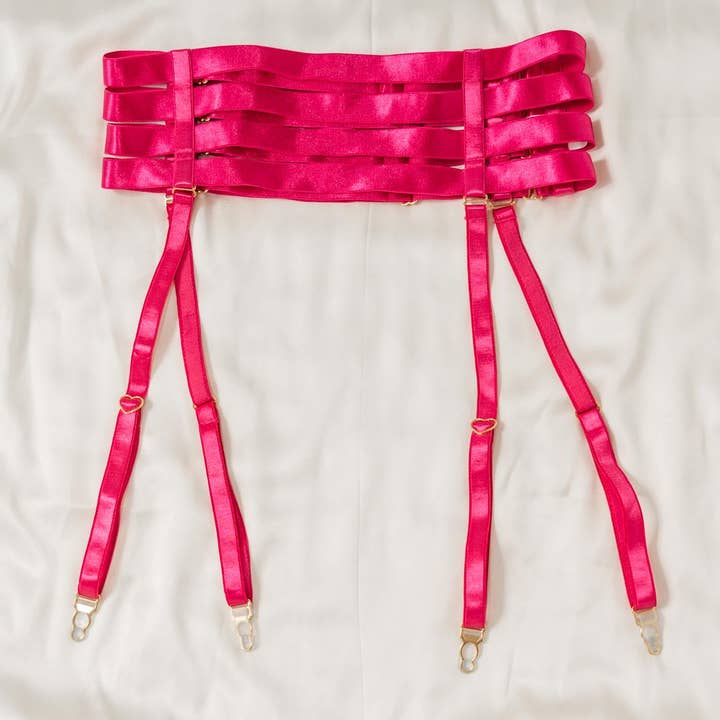 HotPink Hot Pink Hearts of Venus Strappy Waist Cincher for wholesale on Faire7