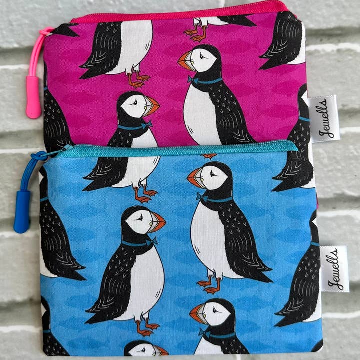 Jewells - Wholesale Coin purse – Women’s - Puffin fabric coin purse blue or purse4