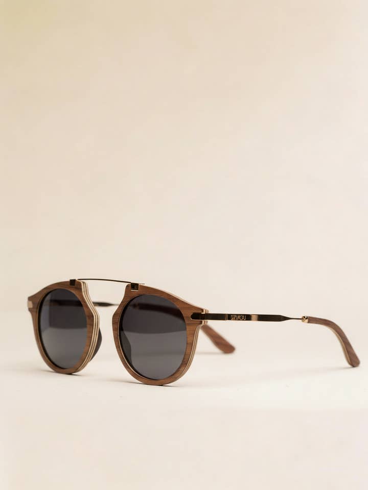 Holzsonnenbrillen für Damen – Polarisierte UV400 – Rund für den Großhandel von Dzukou B.V.