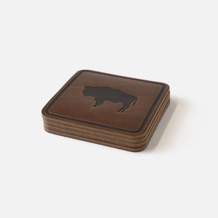 Range Leather Co. - Wholesale Coasters - Buffalo Coasters1