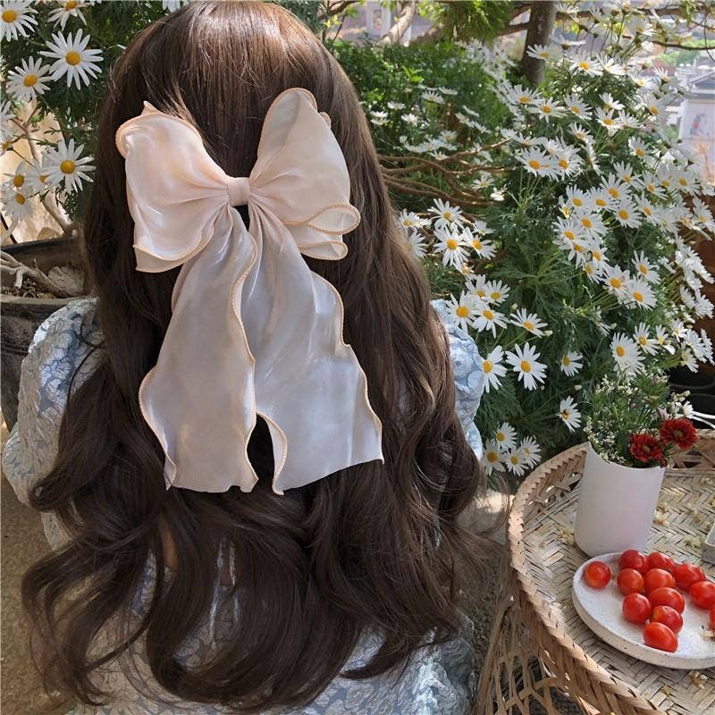XO Fashion - Wholesale Hair Clip - Women's - HC6407 Sweet Retro Fairy Big Bow Ribbon Hair Clip 1/unit0