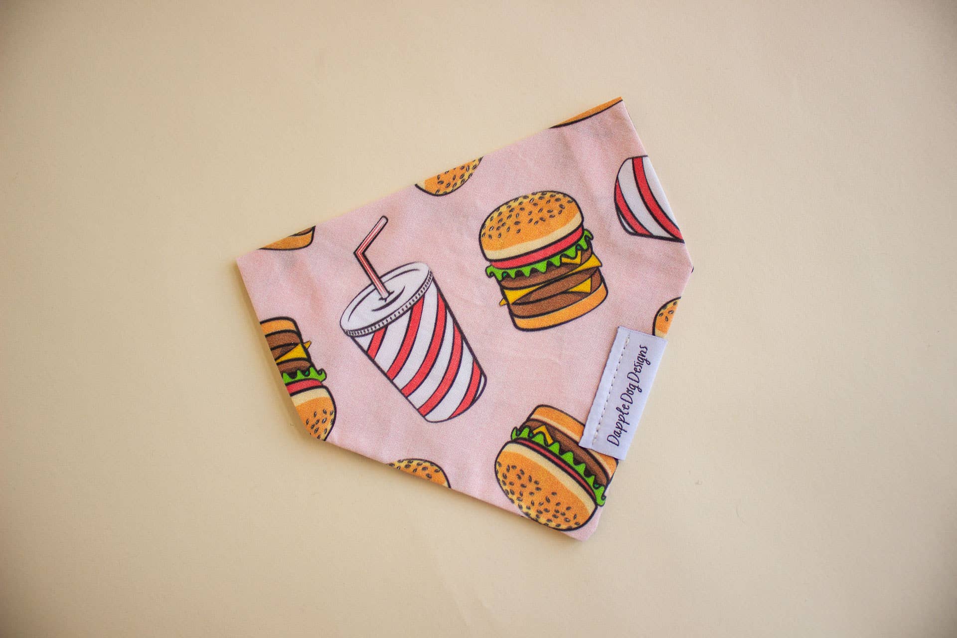 Dapple Dog Designs - Venta al por mayor Bandana - Perros - Bandana para perro con diseño de hamburguesas - Uso diario6
