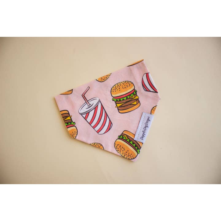 Dapple Dog Designs - Venta al por mayor Bandana - Perros - Bandana para perro con diseño de hamburguesas - Uso diario6