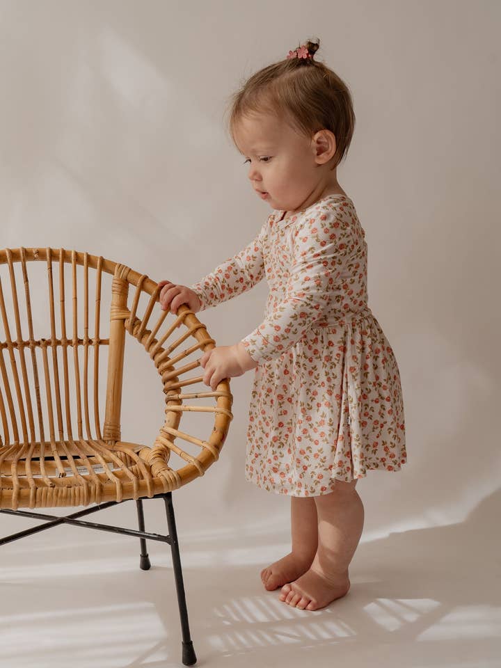 Everly Vintage Floral | Vestido de Dia em Bambu Twirl por atacado de Annie Bean & Co