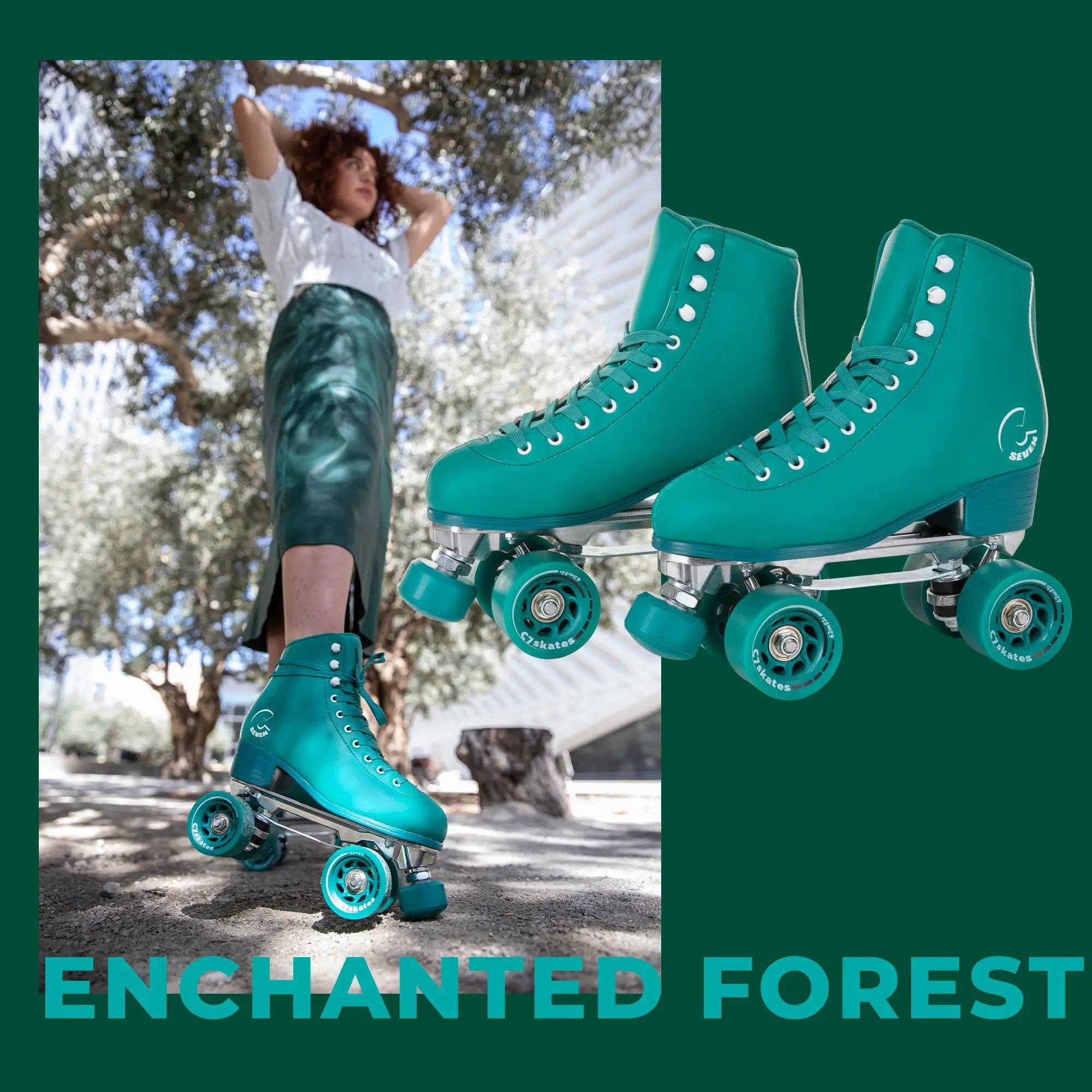 C7skates - Vente Patins à roulettes – homme - Rollers quad 'Enchanted Forest' vert profond1
