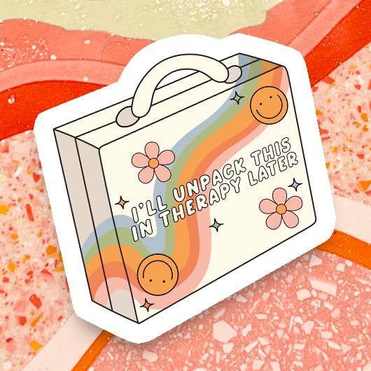 Pegatina I'll Unpack This In Therapy Later para venta al por mayor de amarieacreates