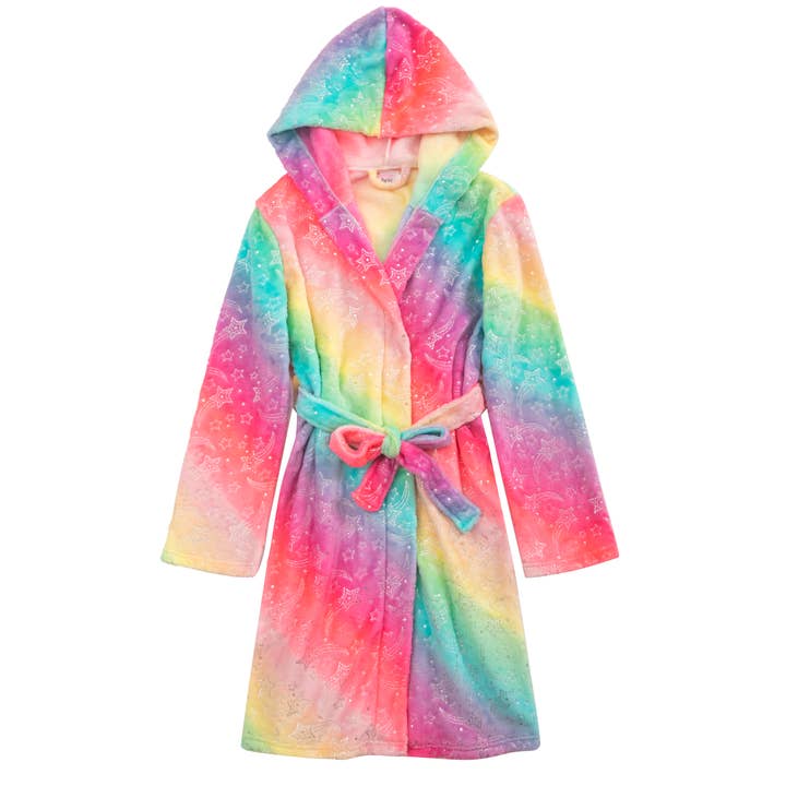 Rainbow Fleece Robe/Housecoat for 5-12yrs for wholesale by Slumber Party