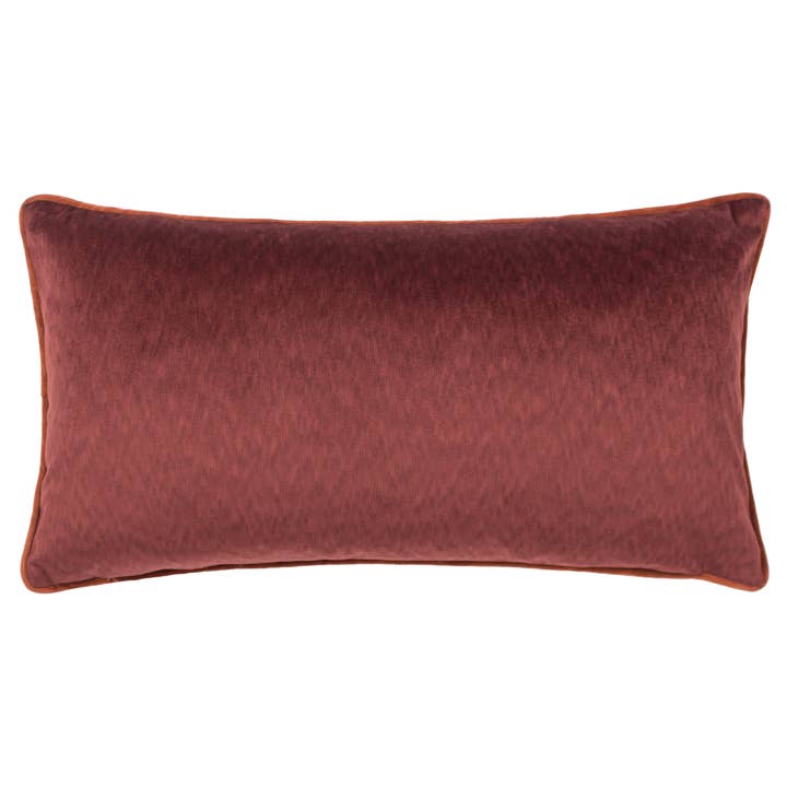 Torto Rectangular Opulent Velvet Cushion Red/Russet for wholesale by Riva Home