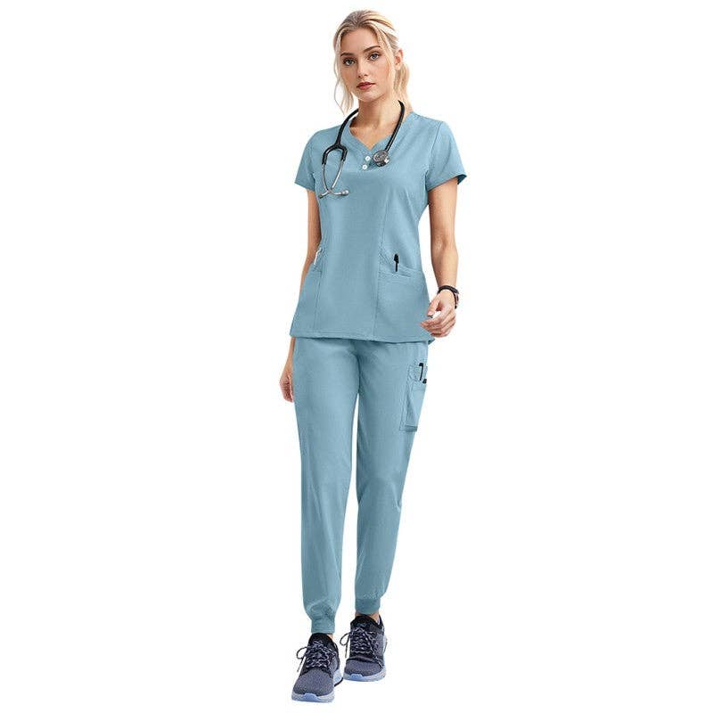 FurDecoration - Wholesale Healthcare Uniform - Women's - Short Sleeve Straight Leg Scrub Suit9