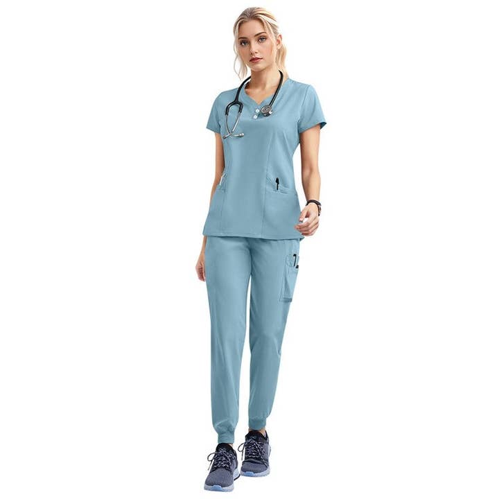 FurDecoration - Wholesale Healthcare uniform – Women's - Short Sleeve Straight Leg Scrub Suit9