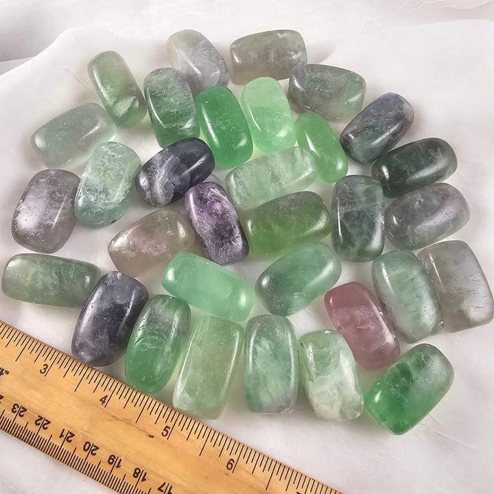 1 kilo Rainbow Fluorite Tumbles ~ Bulk Crystals for wholesale by Aquamarine Daydream Wholesale