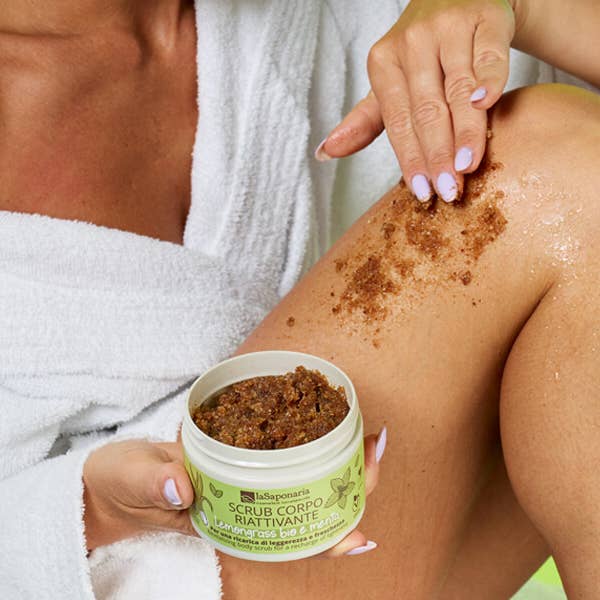 La Saponaria - Wholesale Body Scrub/Exfoliant - Revitalizing Body Scrub - Organic Lemongrass and Mint (250 g)1