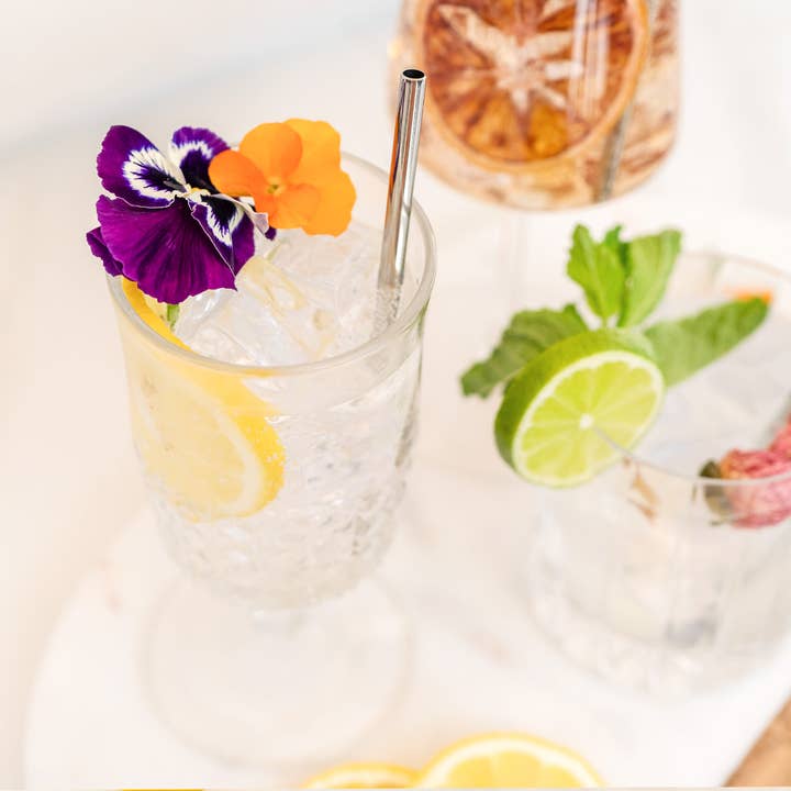 A Bar Above - Wholesale Drinking straw - Metal Cocktail Straws - Short Straws Set of 6, Stainless1